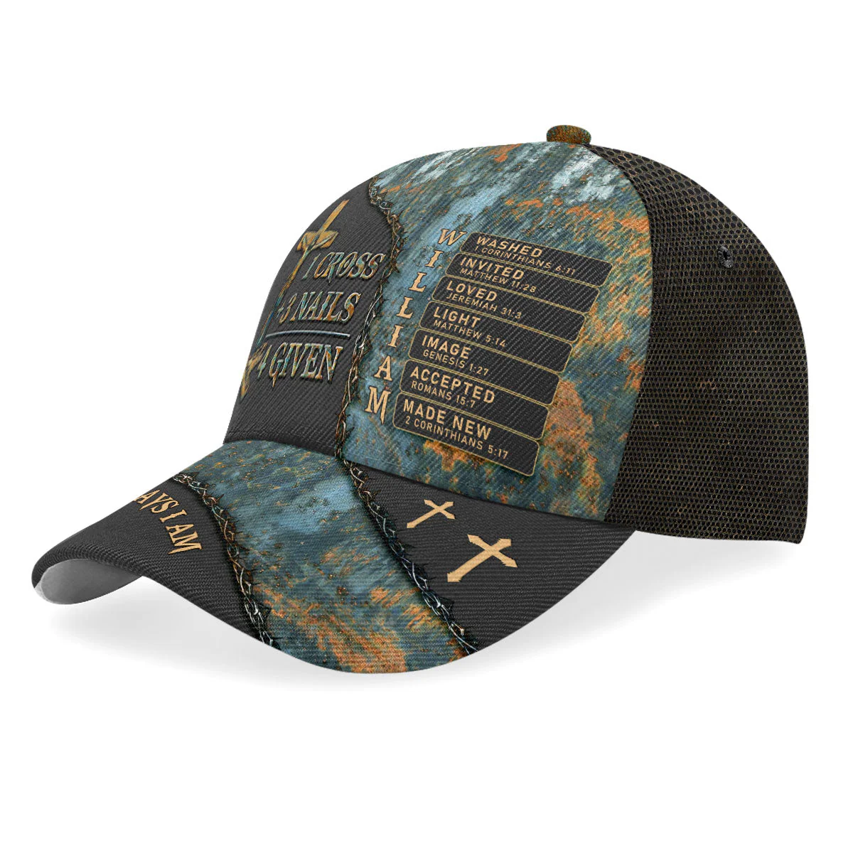 1 Cross 3 Nails 4 Given - Personalized Classic Cap - Image 2