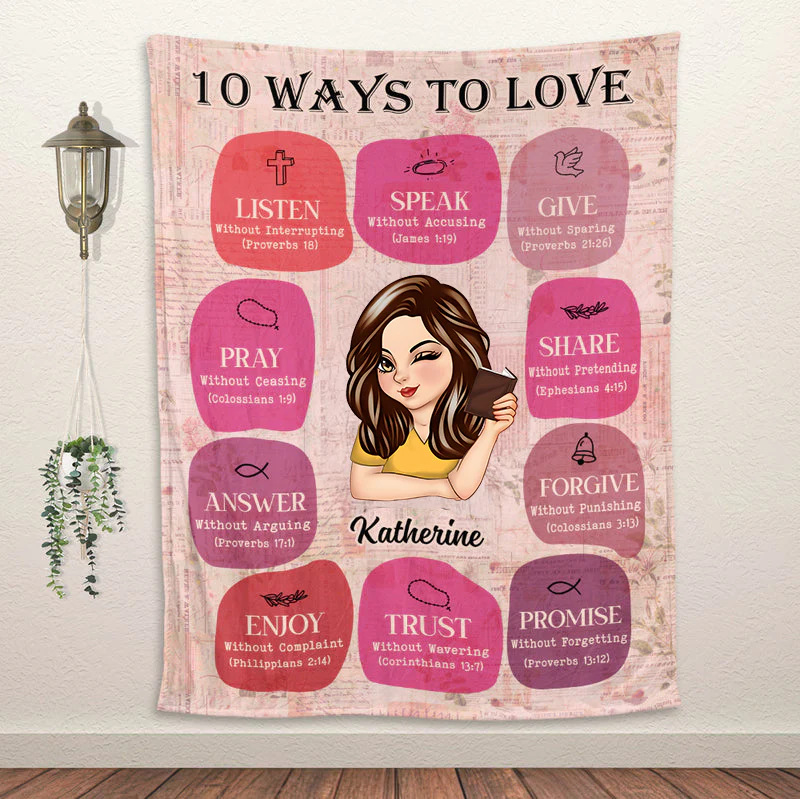 10 Ways To Love - Personalized Blanket - Gift For Her HL128 | CLGOD04 - Image 2