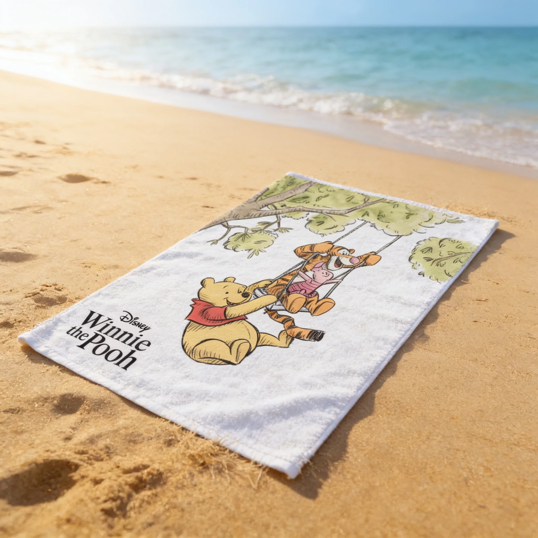 100th Anniversary Beach Vacation With Honey Bear - Personalized Beach Towel - Vacation Gift For Movie Fans - DSNY - Image 3