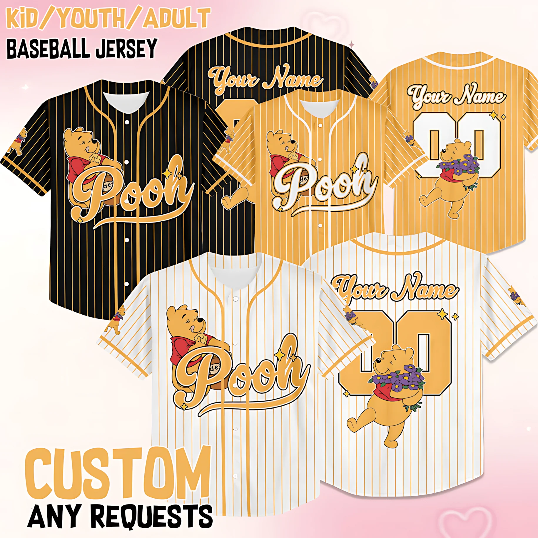 100th Anniversary Celebration With Honey Bear - Personalized Baseball Jersey For Adult, Kid, Toddler - Gift For Movie Fans - DSNY