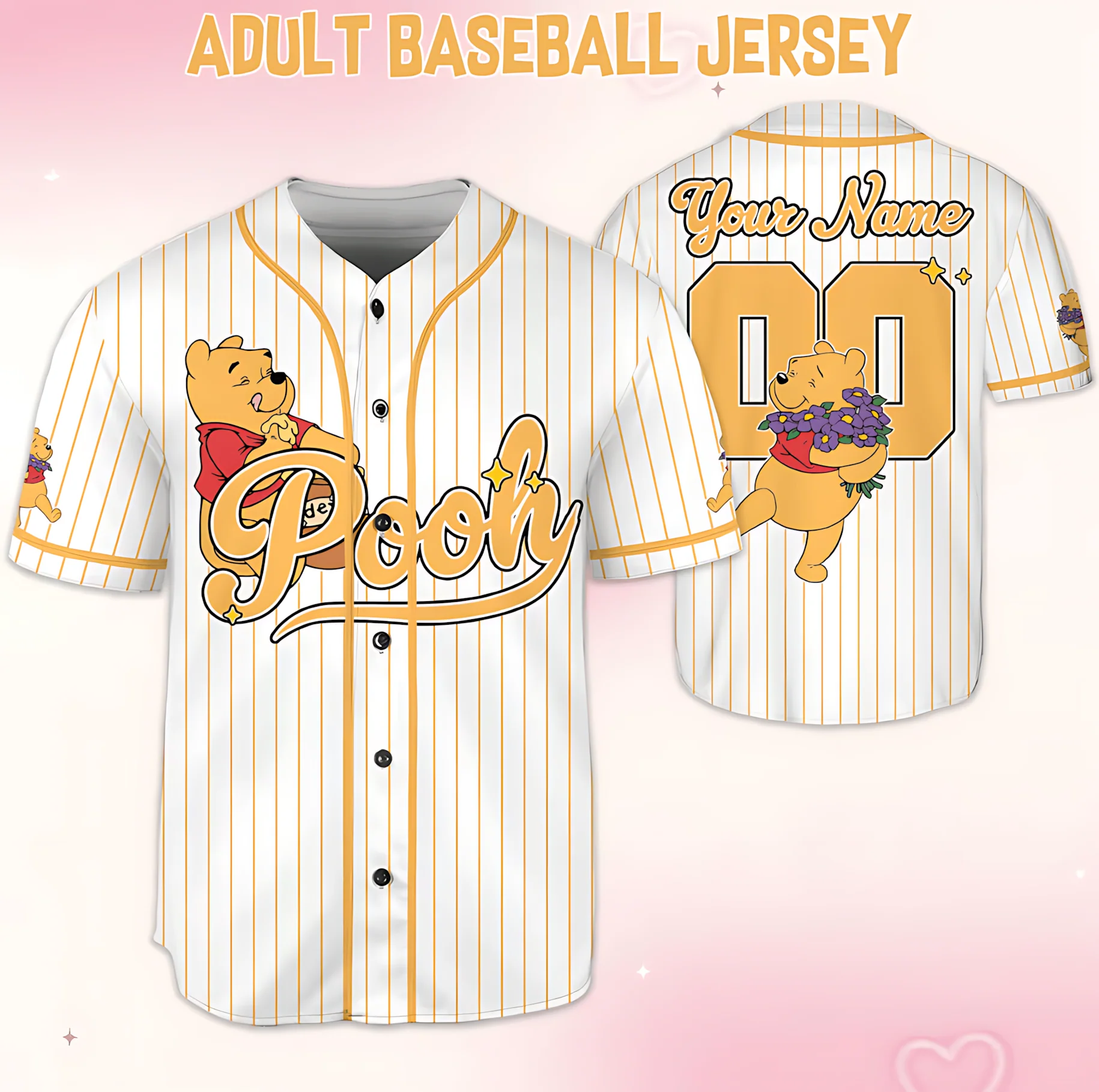 100th Anniversary Celebration With Honey Bear - Personalized Baseball Jersey For Adult, Kid, Toddler - Gift For Movie Fans - DSNY - Image 2