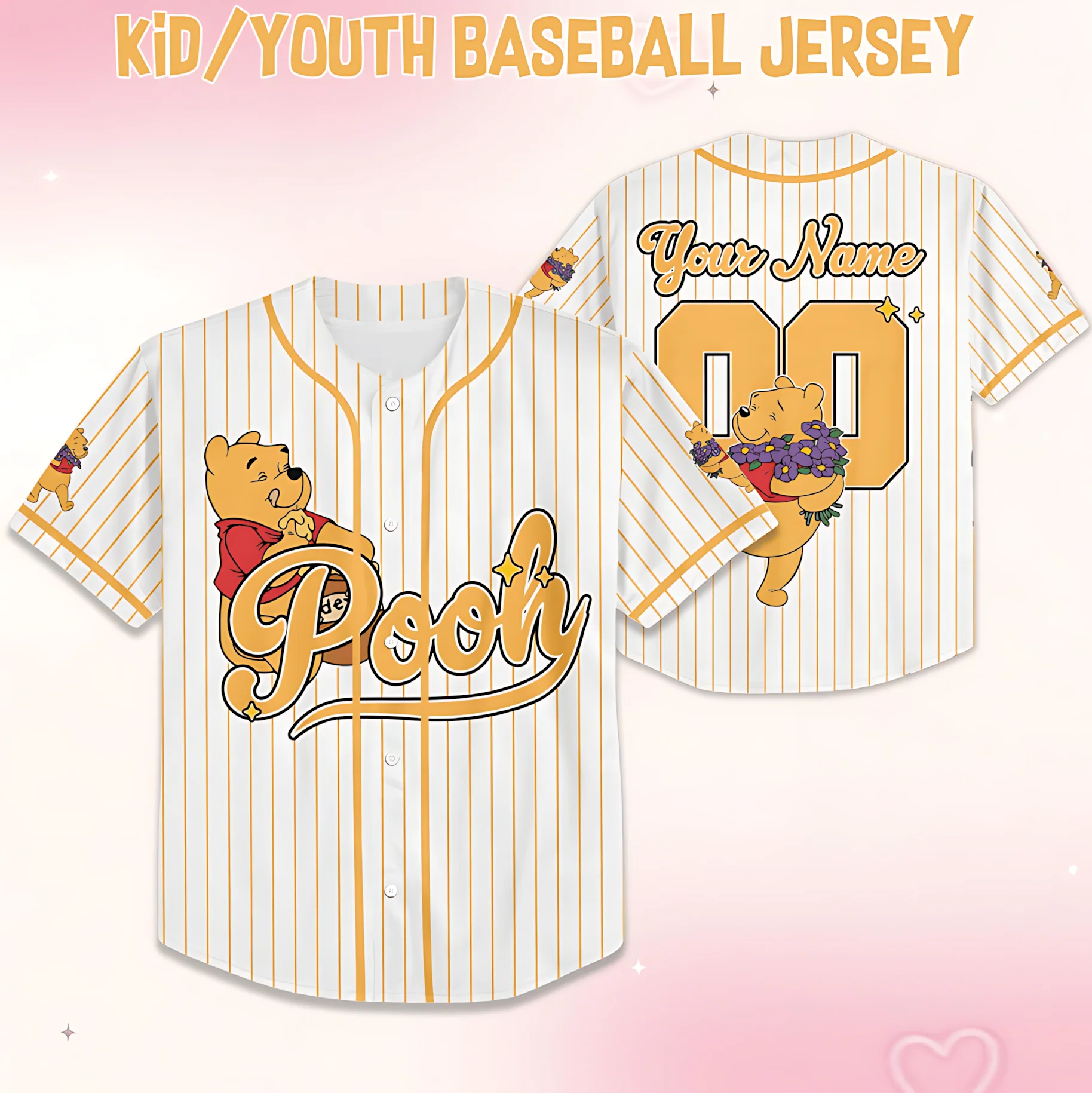 100th Anniversary Celebration With Honey Bear - Personalized Baseball Jersey For Adult, Kid, Toddler - Gift For Movie Fans - DSNY - Image 3