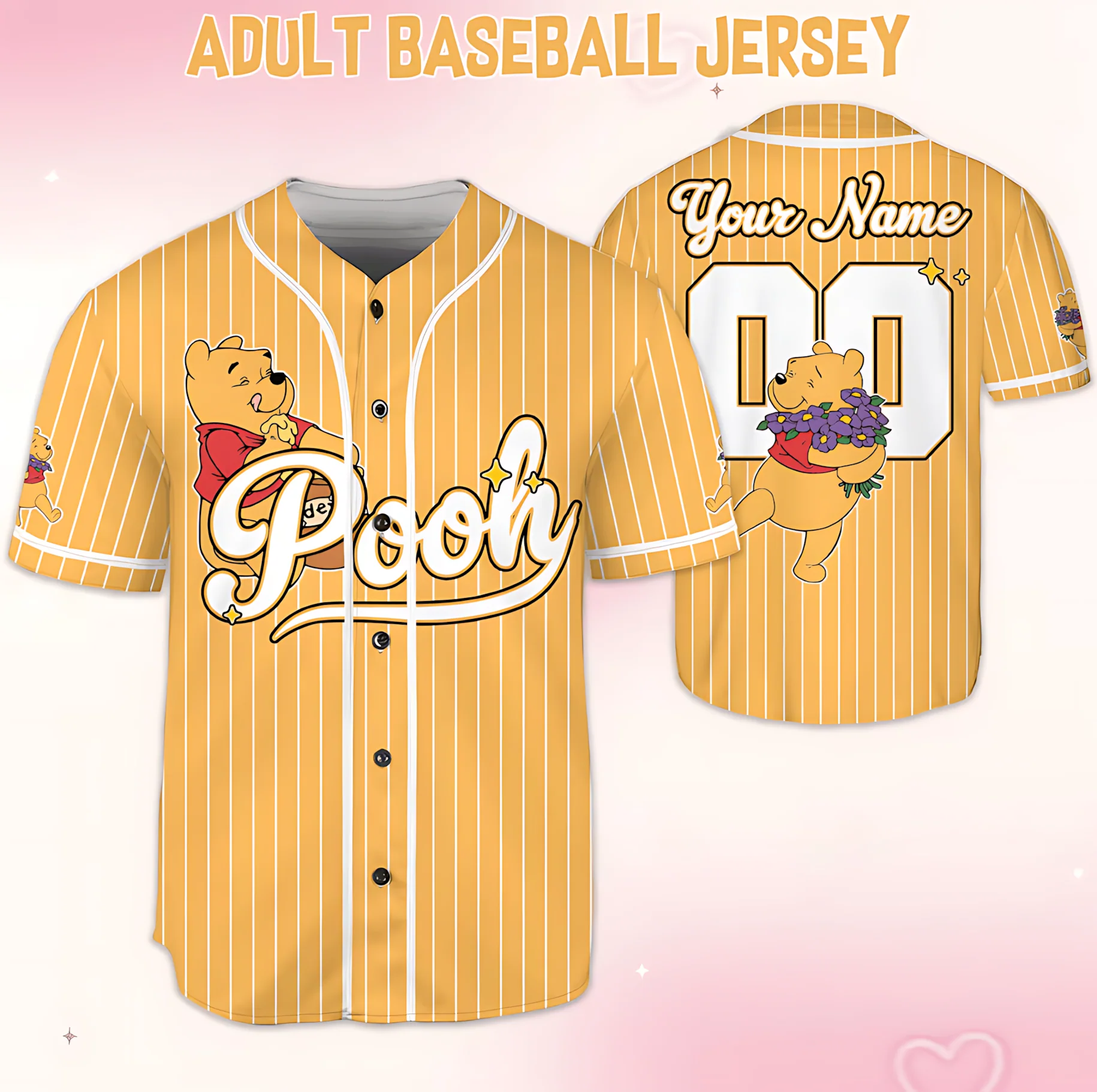 100th Anniversary Celebration With Honey Bear - Personalized Baseball Jersey For Adult, Kid, Toddler - Gift For Movie Fans - DSNY - Image 4