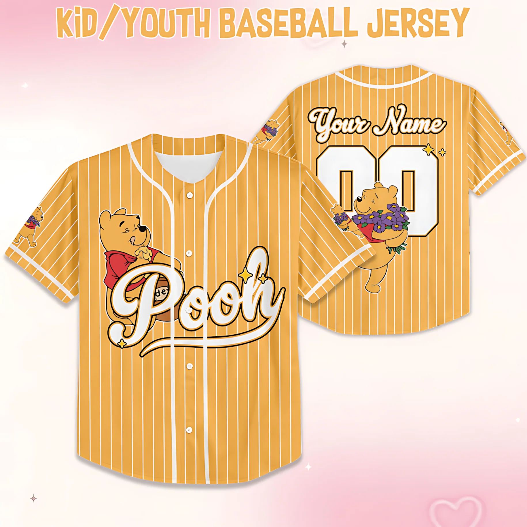 100th Anniversary Celebration With Honey Bear - Personalized Baseball Jersey For Adult, Kid, Toddler - Gift For Movie Fans - DSNY - Image 5