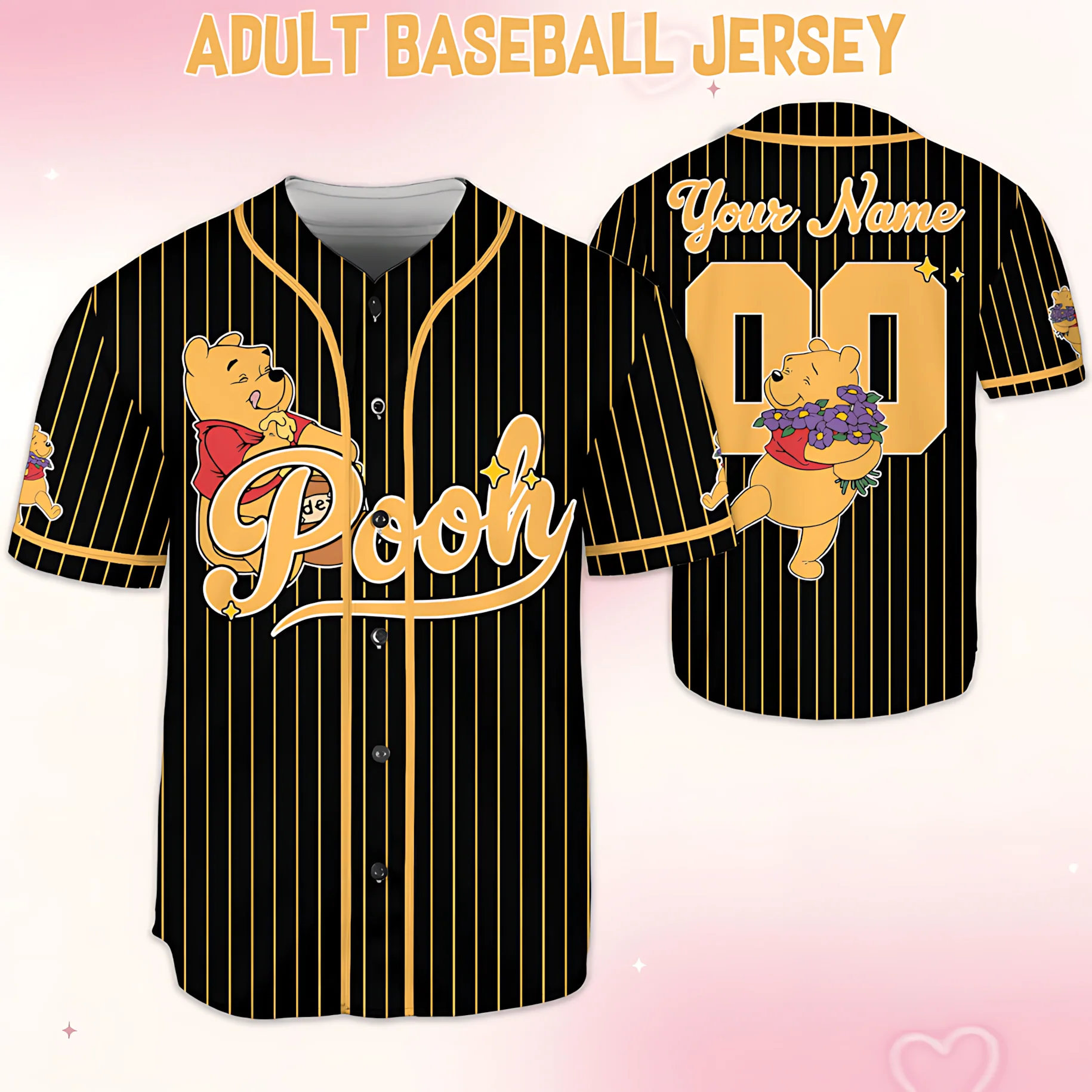 100th Anniversary Celebration With Honey Bear - Personalized Baseball Jersey For Adult, Kid, Toddler - Gift For Movie Fans - DSNY - Image 6