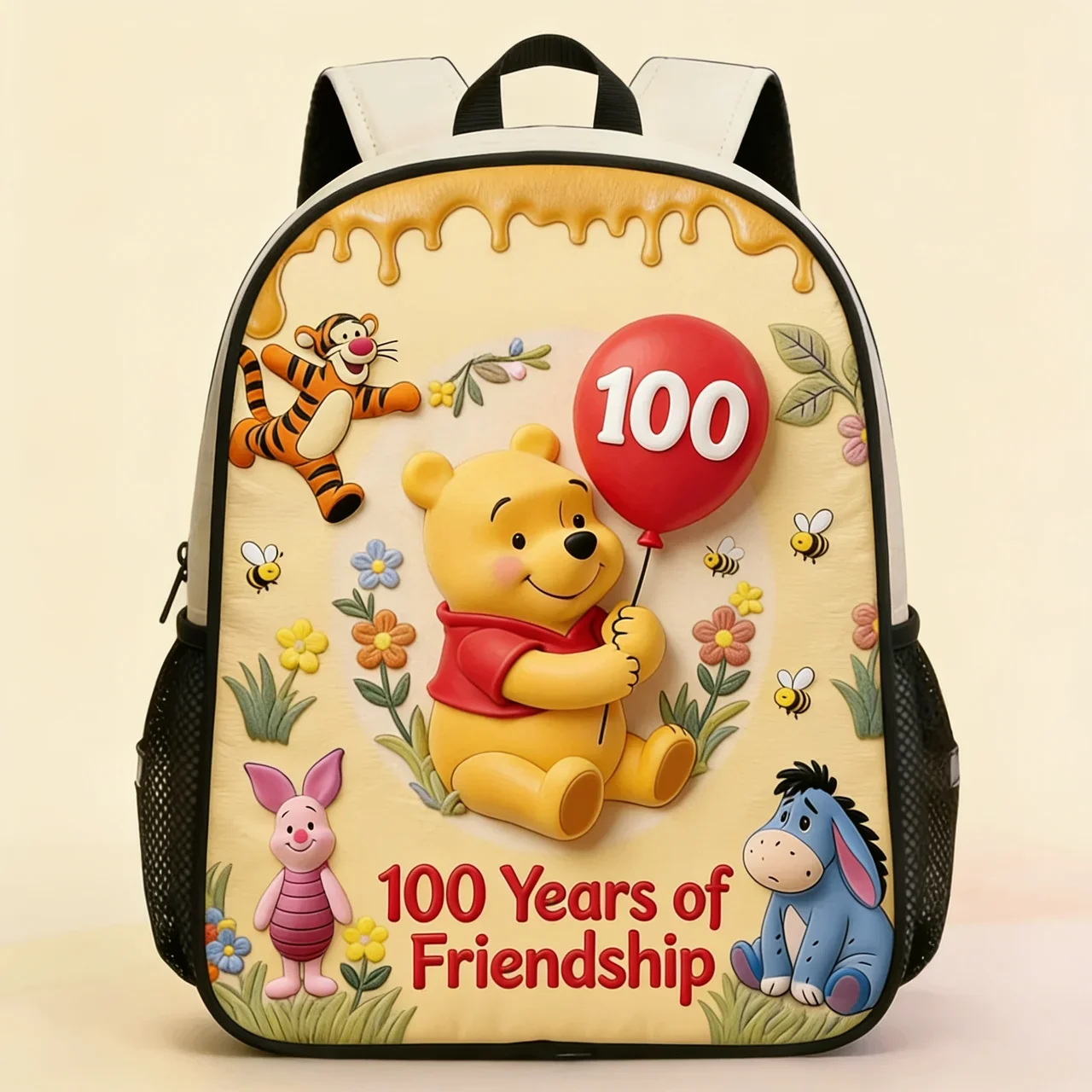 100th Anniversary Friendship With Honey Bear Celebration - Backpack, Lunch Bag, Pencil Case & Water Bottle - Back to School Gift - DSNY - Image 3