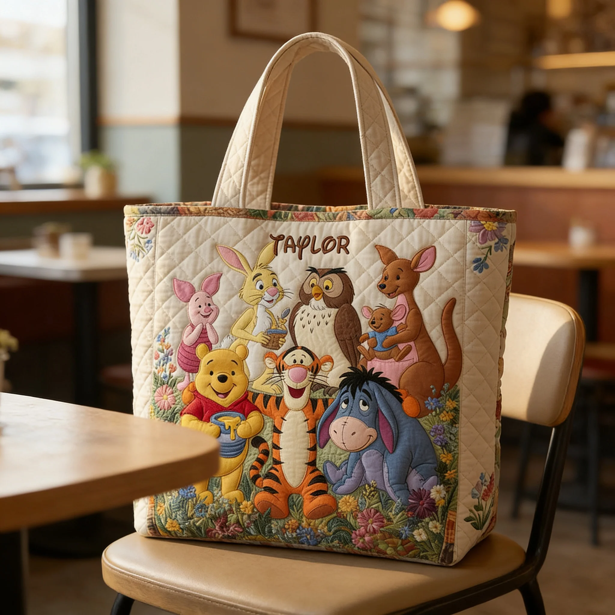 100th Anniversary Honey Bear & Forest Friends - Personalized Quilted Tote Bag - Gift For Movie Fans - DSNY - Image 5