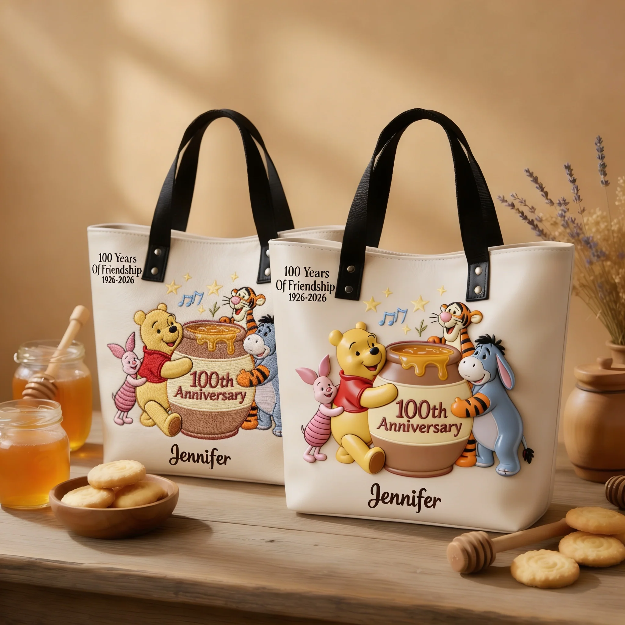 100th Anniversary Of Sweaty Bear With Friends - Personalized Tote Bag - Gift For Movie Fans - DSNY - Image 3