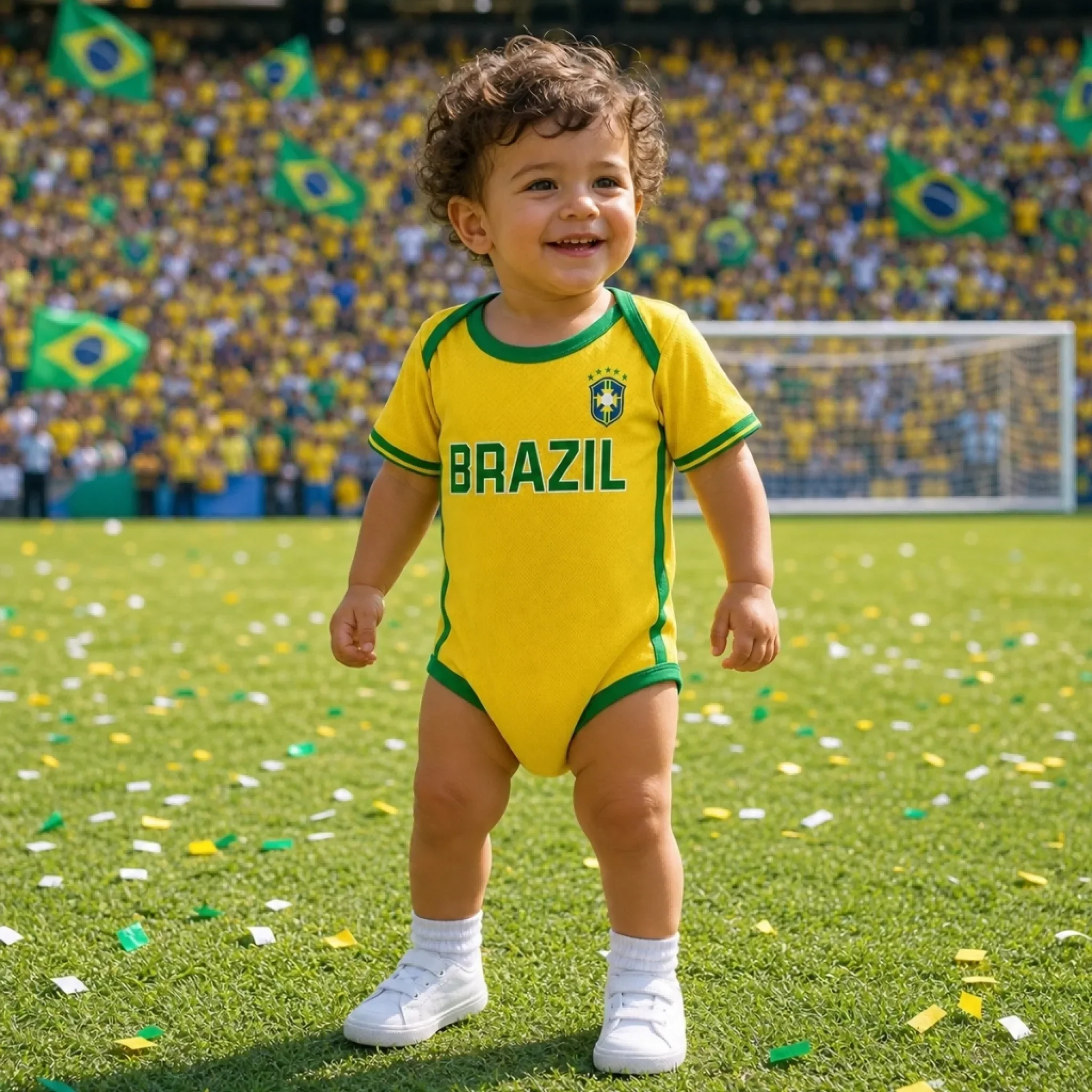 2026 Brazil Little Football Star - Personalized Baby Jersey Bodysuit - Gift For New Moms, New Dads, Soccer Fans - Image 5