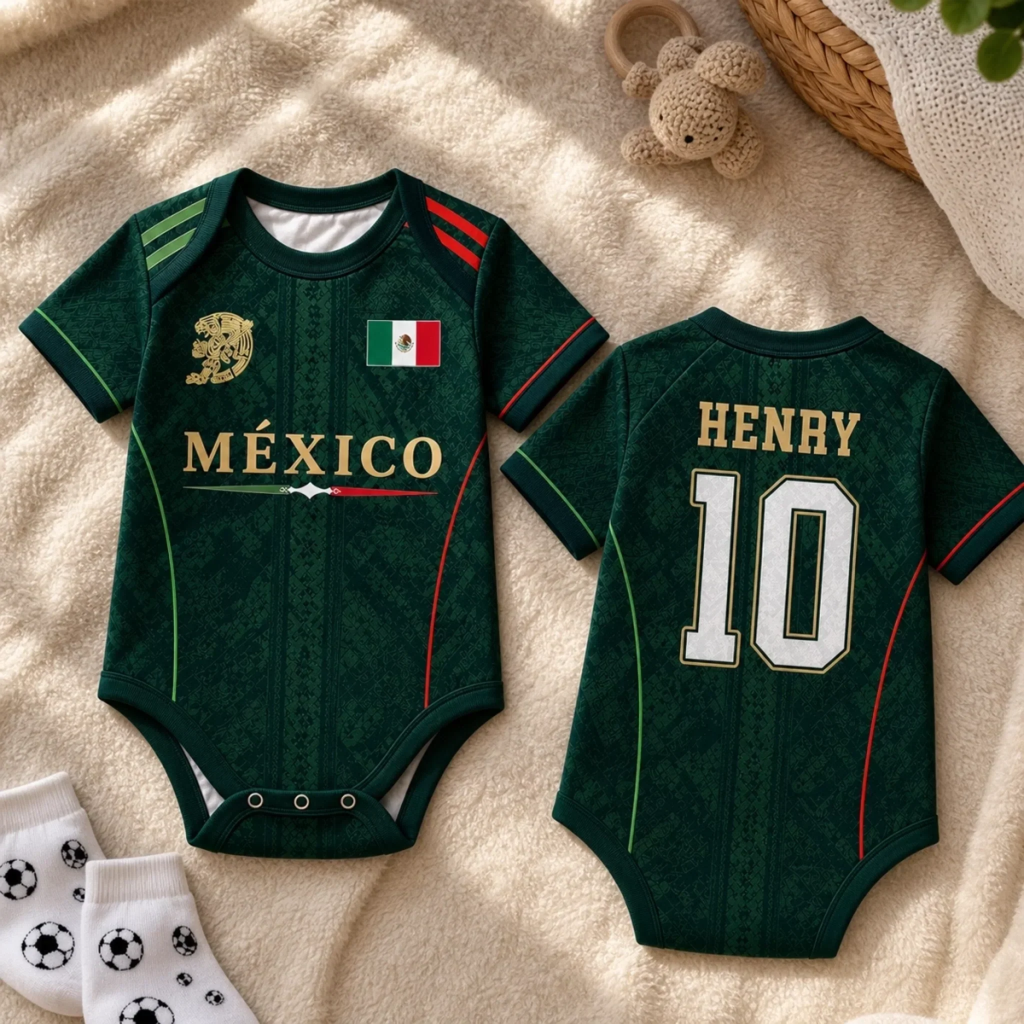 2026 Brazil Little Football Star - Personalized Baby Jersey Bodysuit - Gift For New Moms, New Dads, Soccer Fans - Image 6