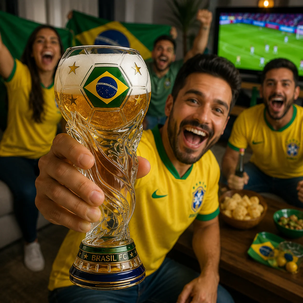 2026 Brazil World Samba Football Champion - Trophy Beer Glass - Gift For Football Lovers, Sport Fans - Image 2