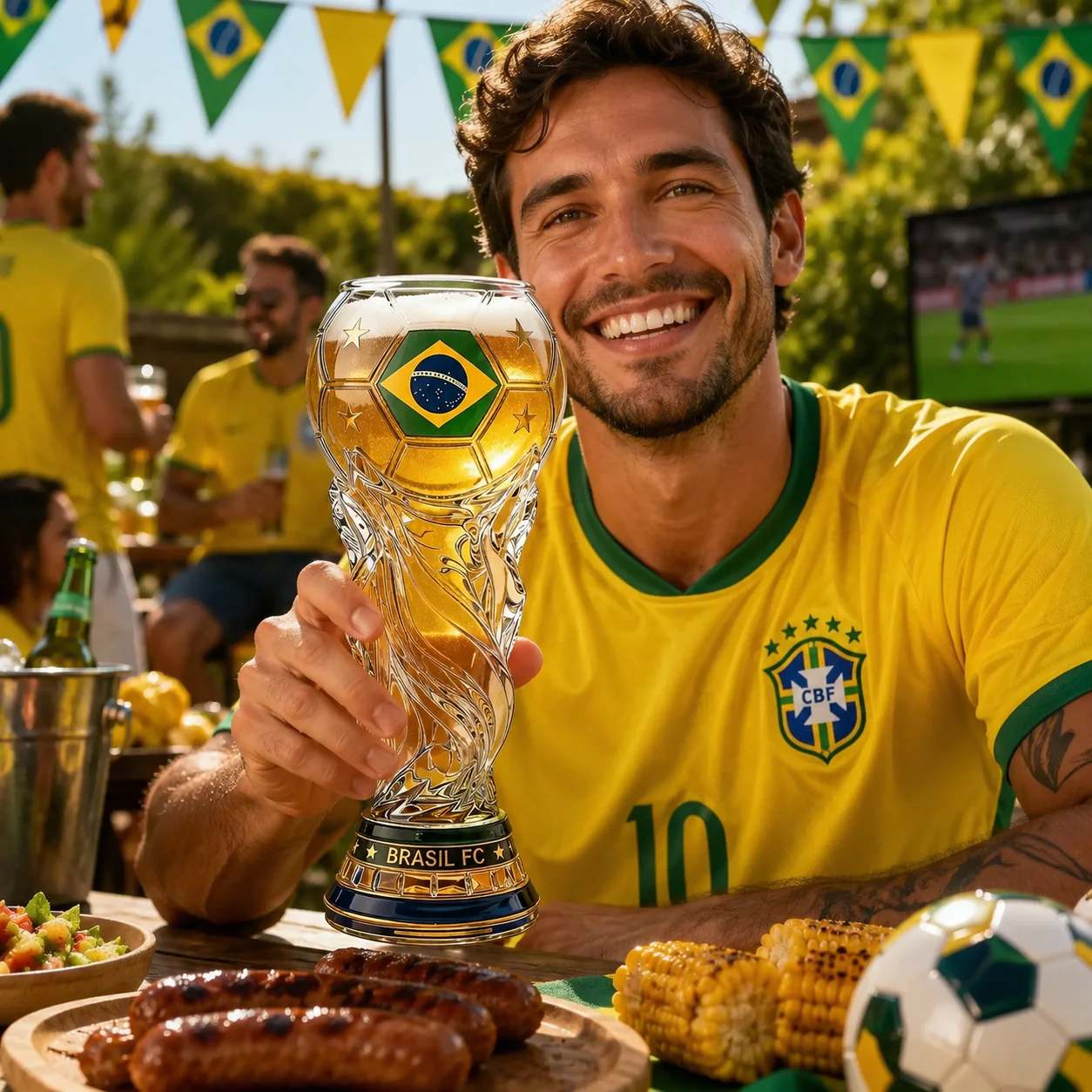 2026 Brazil World Samba Football Champion - Trophy Beer Glass - Gift For Football Lovers, Sport Fans - Image 3