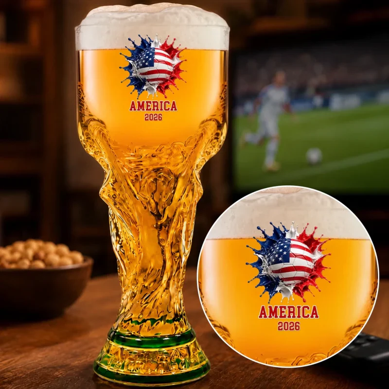 2026 Global Big Soccer Trophy - Personalized Trophy Beer Glass - Gift For Football Lovers, Sport Fans