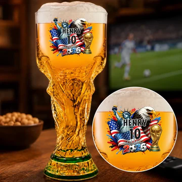 2026 Global Big Soccer Trophy - Personalized Trophy Beer Glass - Gift For Football Lovers, Sport Fans - Image 2