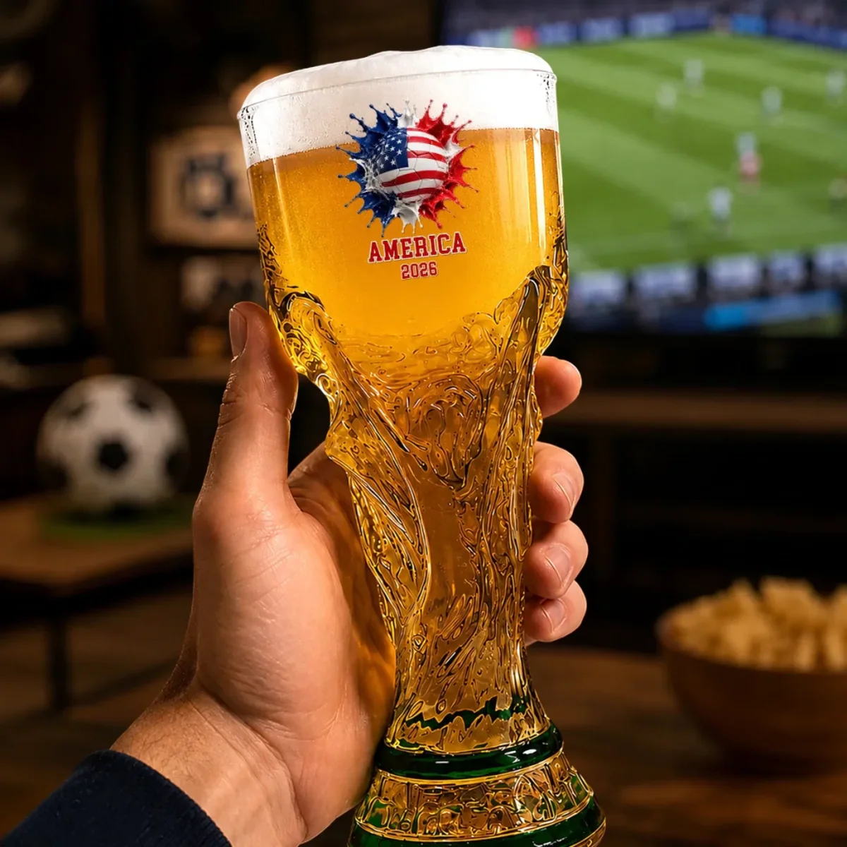 2026 Global Big Soccer Trophy - Personalized Trophy Beer Glass - Gift For Football Lovers, Sport Fans - Image 4