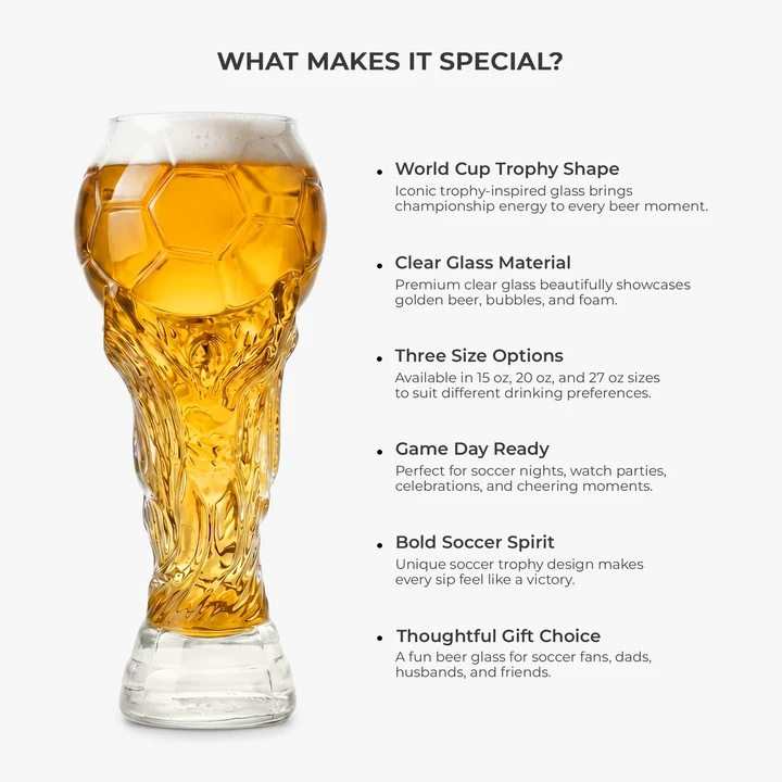 2026 Global Big Soccer Trophy - Personalized Trophy Beer Glass - Gift For Football Lovers, Sport Fans - Image 6