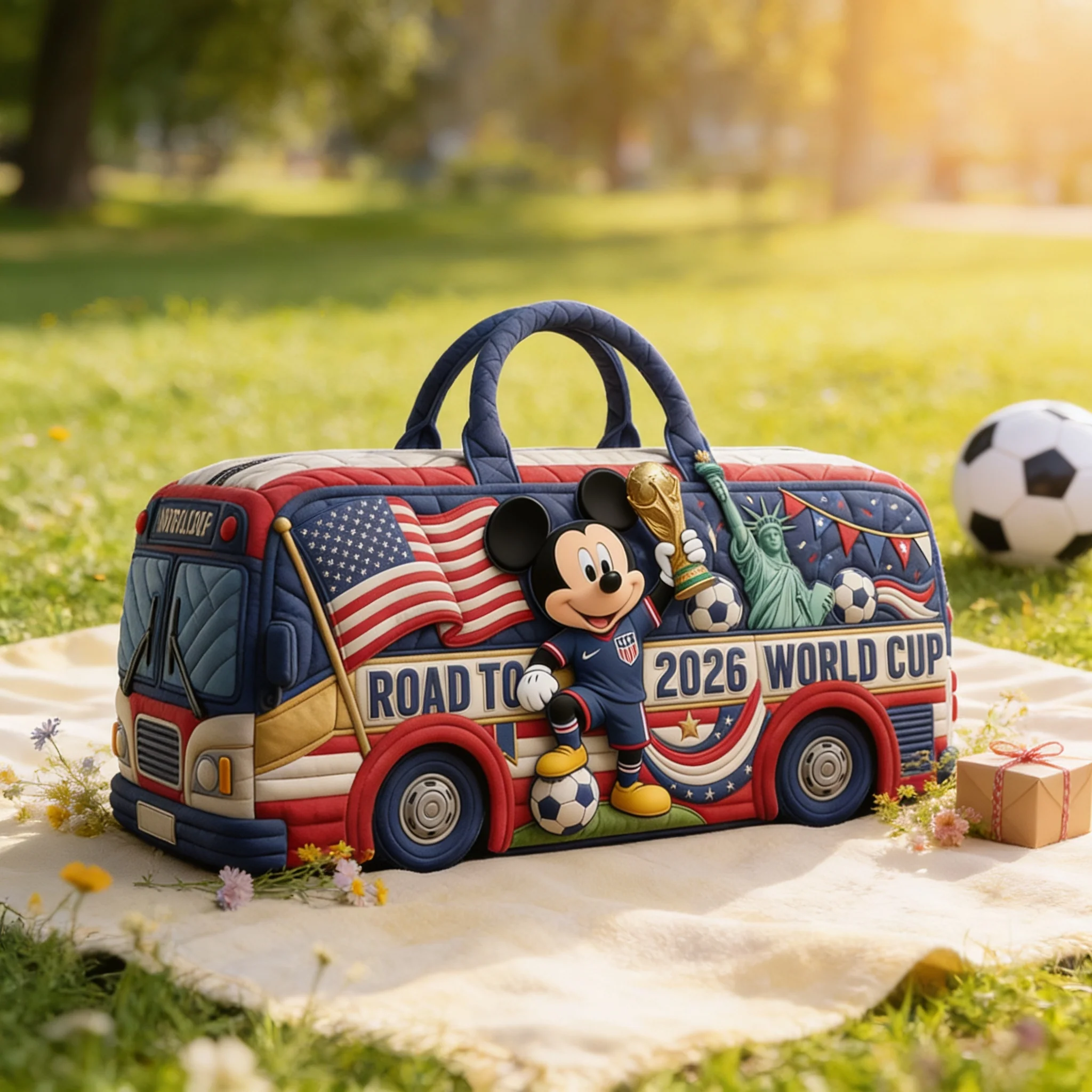 2026 Global Championship With Magical Animal - Personalized Quilted Duffle Bag -  Traveling Gift For Football Fans
