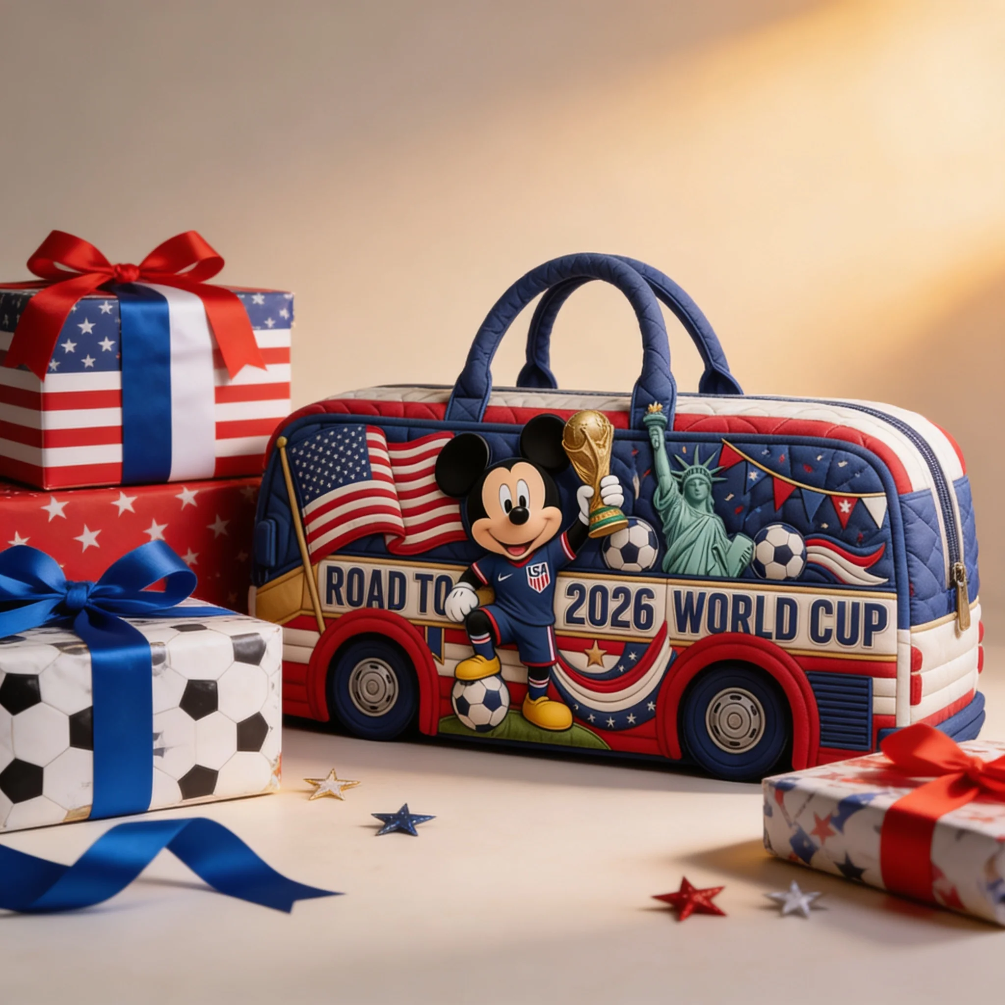 2026 Global Championship With Magical Animal - Personalized Quilted Duffle Bag -  Traveling Gift For Football Fans - Image 2