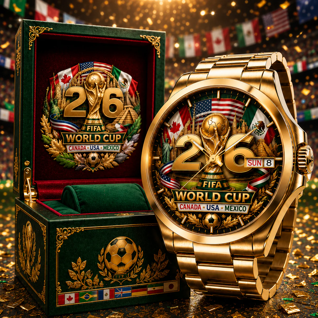 2026 Global Football Championship Canada USA Mexico - Men's Wrist Watch - Gift For Soccer Fans