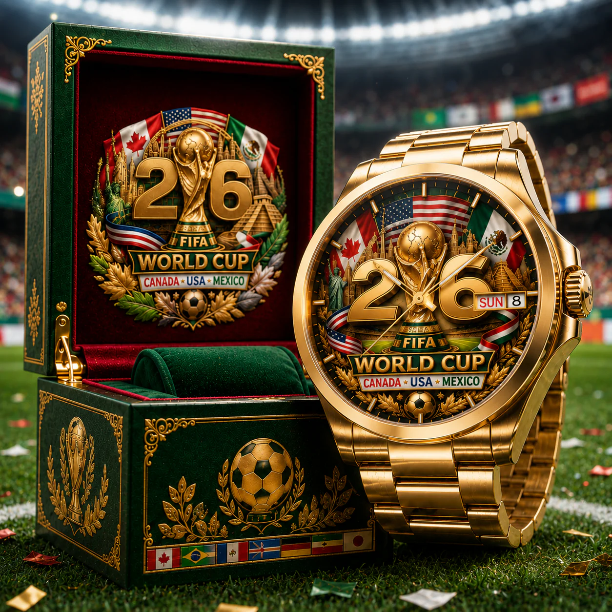 2026 Global Football Championship Canada USA Mexico - Men's Wrist Watch - Gift For Soccer Fans - Image 2