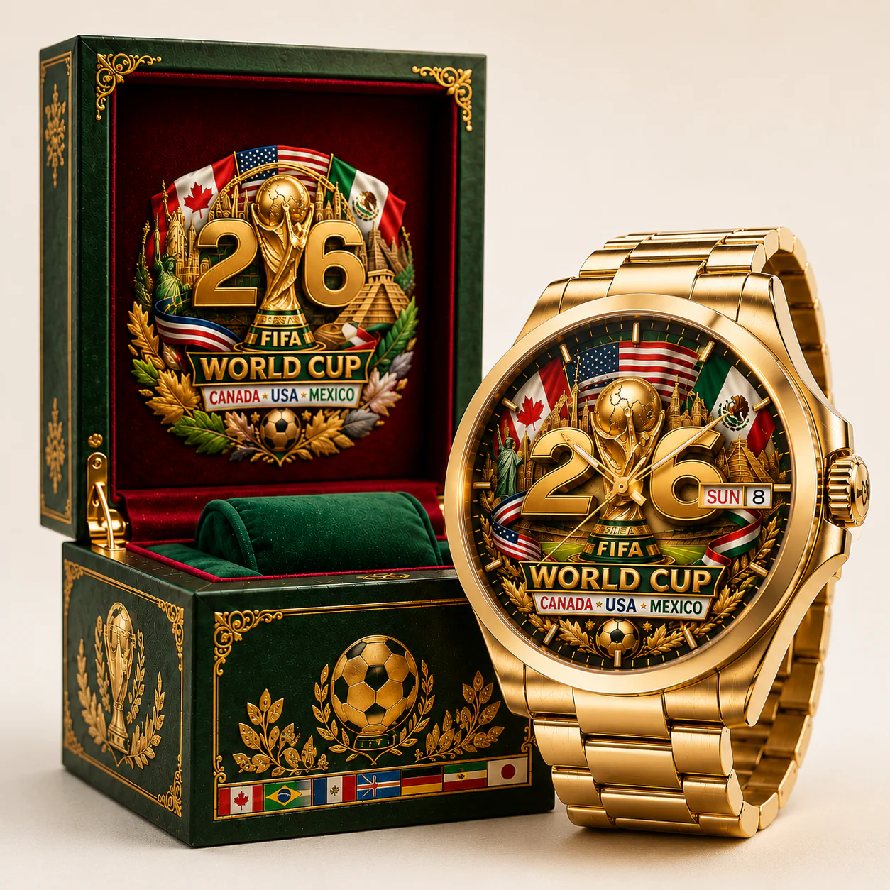 2026 Global Football Championship Canada USA Mexico - Men's Wrist Watch - Gift For Soccer Fans - Image 5