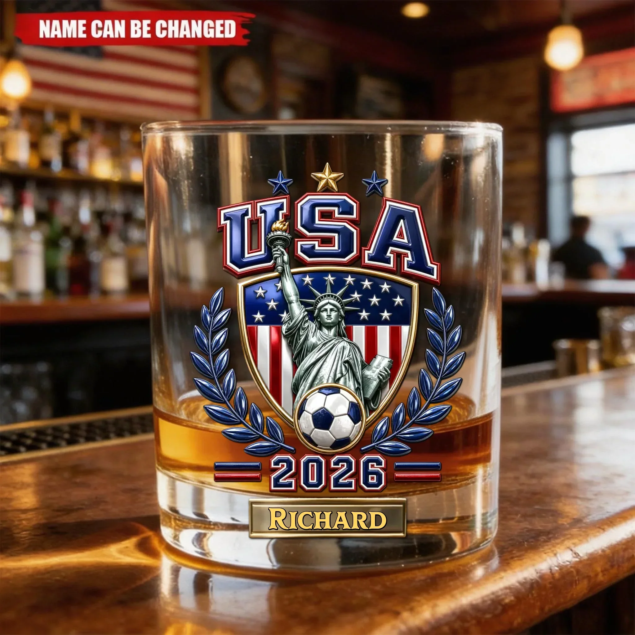 2026 Global Soccer Championship - Personalized Whiskey Glass - Gift For Football Lovers, Soccer Fans