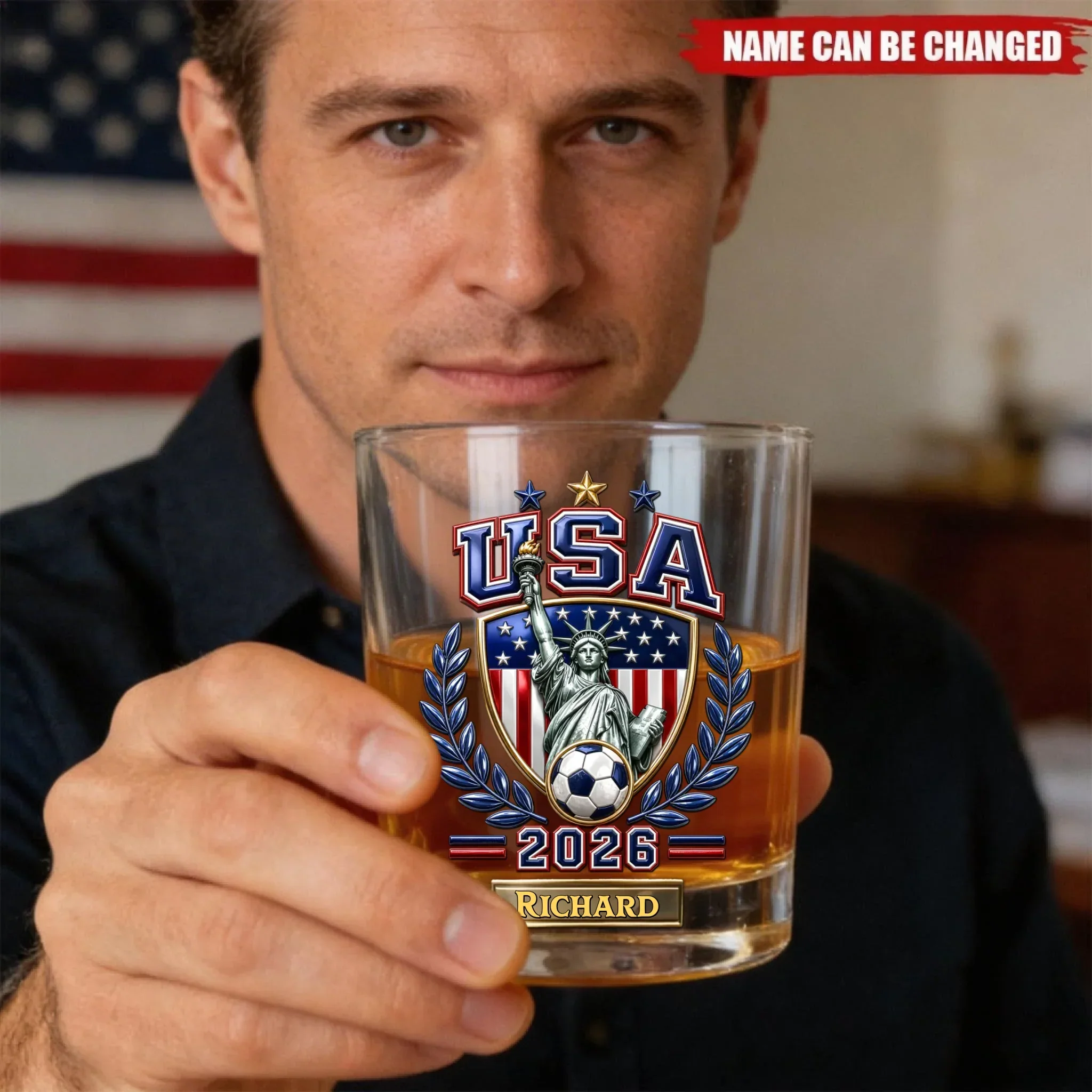 2026 Global Soccer Championship - Personalized Whiskey Glass - Gift For Football Lovers, Soccer Fans - Image 3