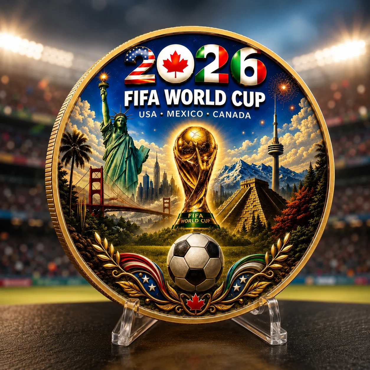 2026 Global Soccer Championship Trophy - Commemorative Coin - Gift For Fans