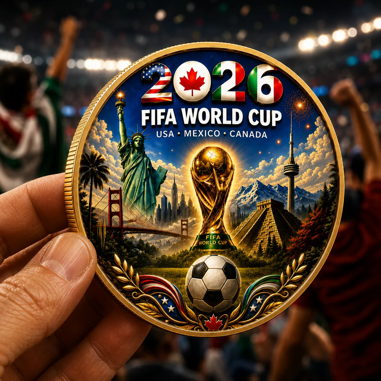 2026 Global Soccer Championship Trophy - Commemorative Coin - Gift For Fans - Image 2