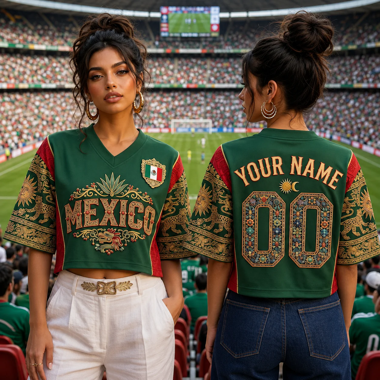 2026 Mexico Traditional El Tri Football - Personalized Soccer Jersey Crop Tee - Gift For Football Lovers, Sport Fans - Image 2