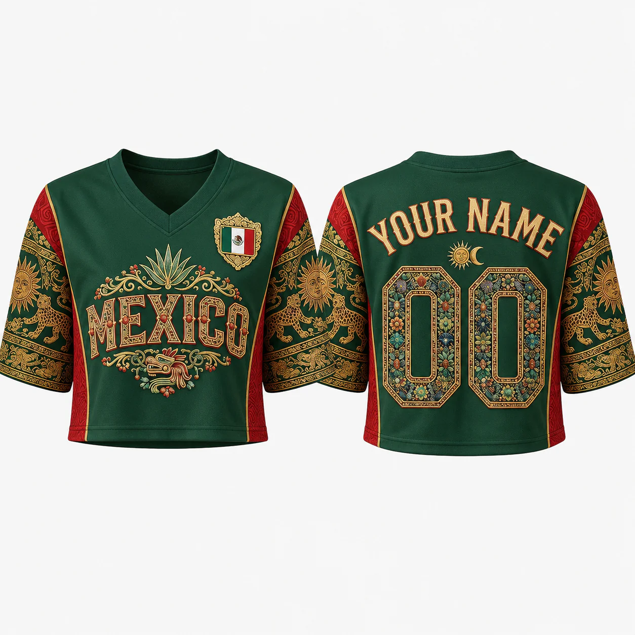 2026 Mexico Traditional El Tri Football - Personalized Soccer Jersey Crop Tee - Gift For Football Lovers, Sport Fans - Image 4