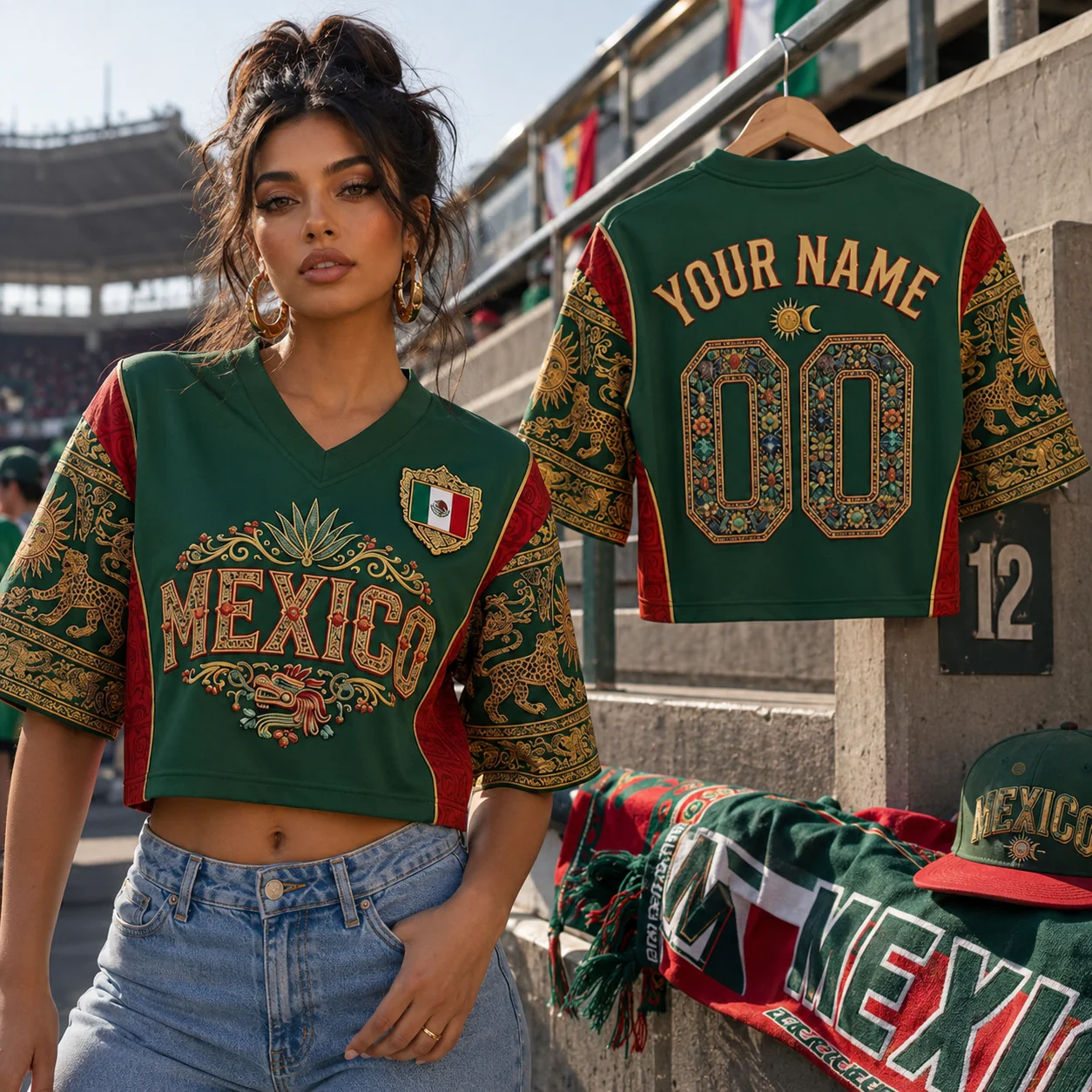 2026 Mexico Traditional El Tri Football - Personalized Soccer Jersey Crop Tee - Gift For Football Lovers, Sport Fans - Image 5