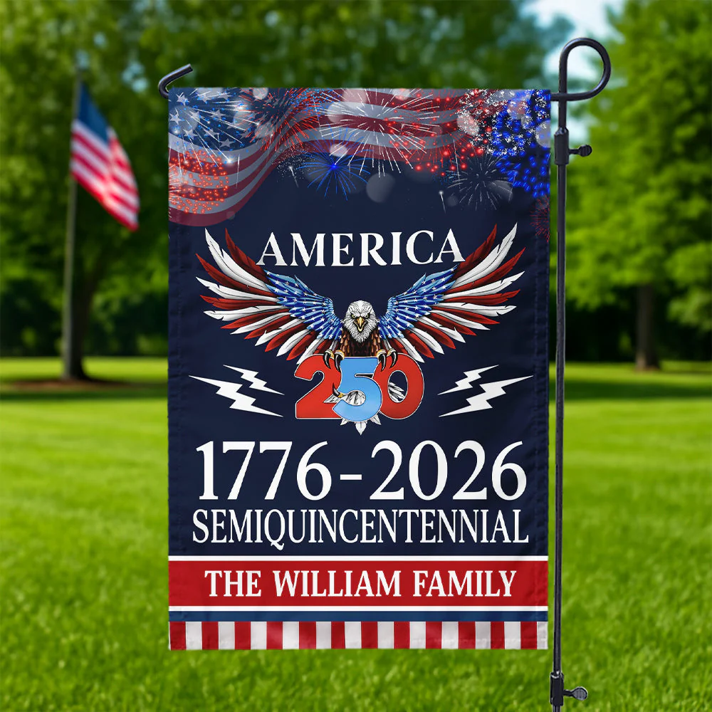 250 Years America Semiquincentennial - Personalized Flag - Patriotic Gift For Family | HN02 - Image 2
