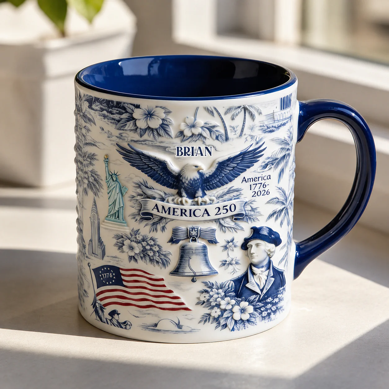250 Years Of America Vintage - Personalized Accent Mug - Gift For Patriots - Image 2