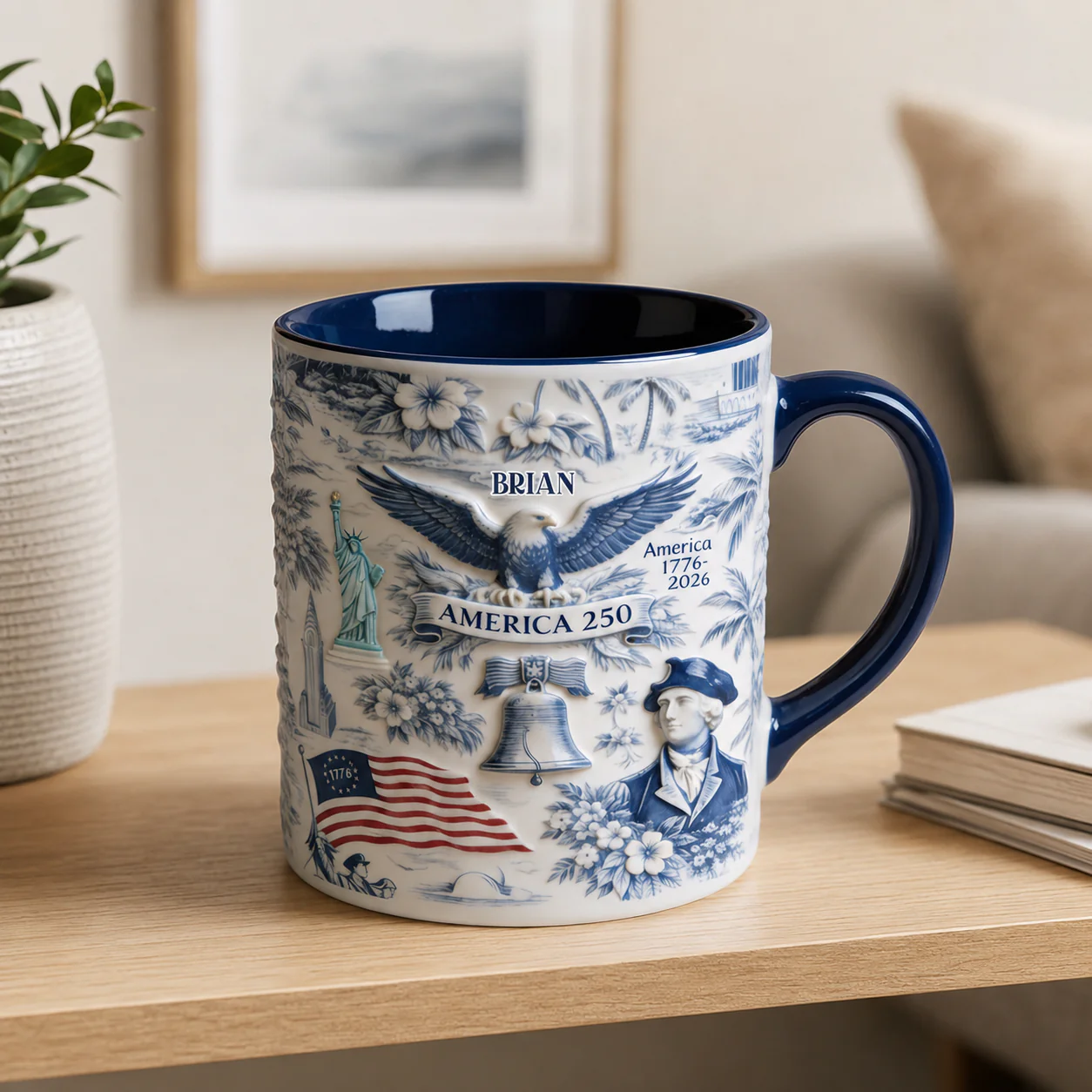 250 Years Of America Vintage - Personalized Accent Mug - Gift For Patriots - Image 4