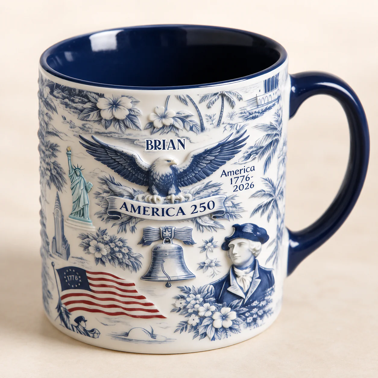 250 Years Of America Vintage - Personalized Accent Mug - Gift For Patriots - Image 5