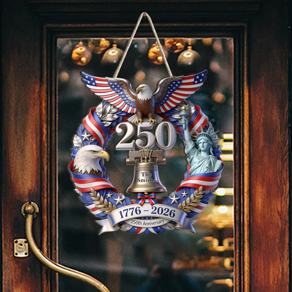 250 Years Of America With Eagle - Personalized Wood Sign - Gift For Patriots - Image 3