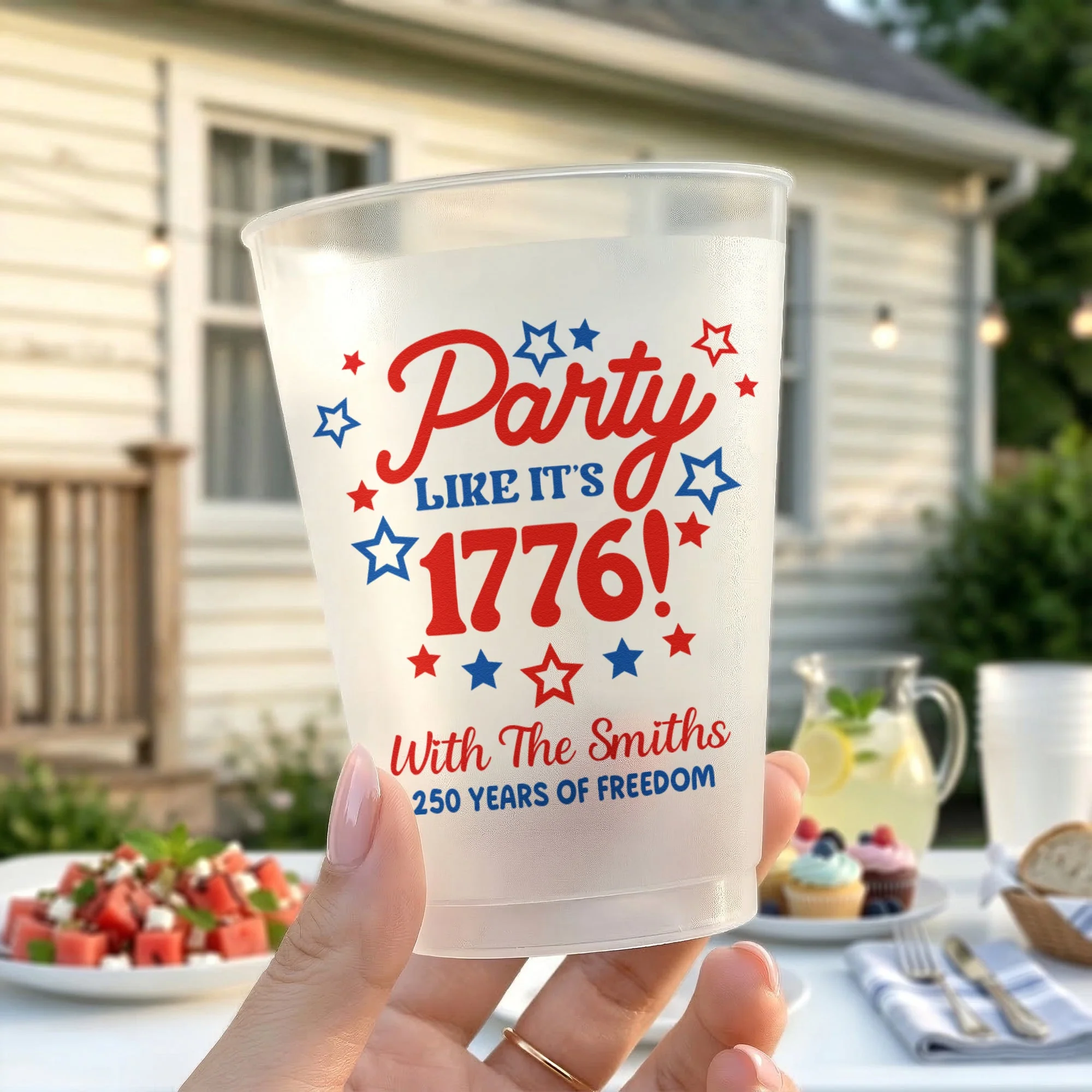 250 Years Of American Freedom Party Like It's 1776 - Personalized Cups - Gifts For Patriotic Family - Image 2