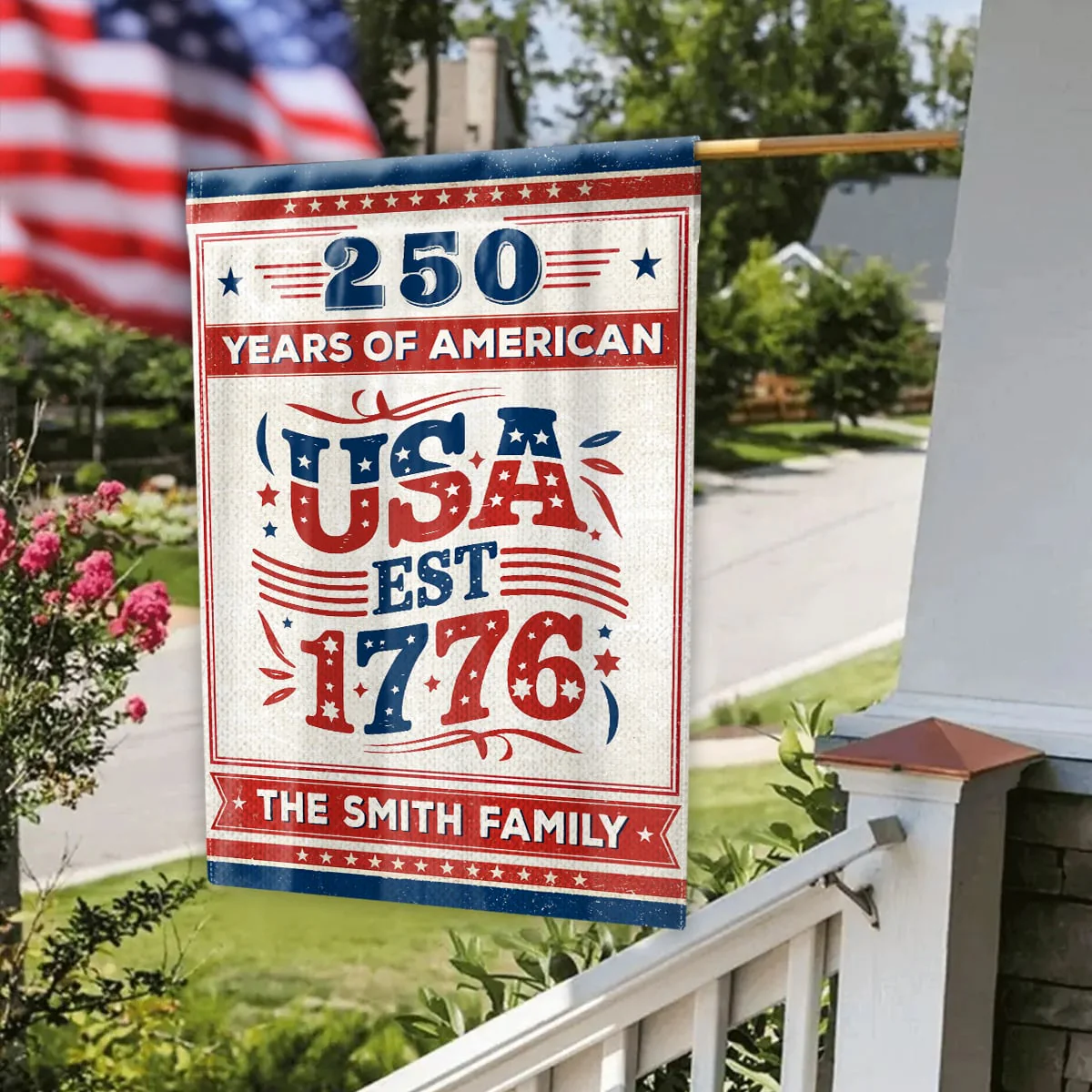 250 Years Of American USA EST 1776 - Personalized Flag - Patriotic Gift For Family, Veteran | HN02 - Image 2
