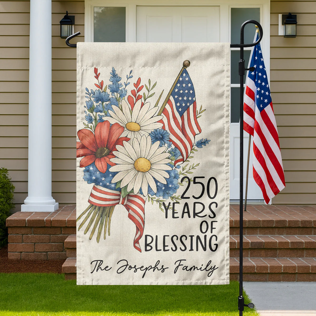 250 Years Of Blessing America - Personalized Flag - Patriotic Gift For Family HN02