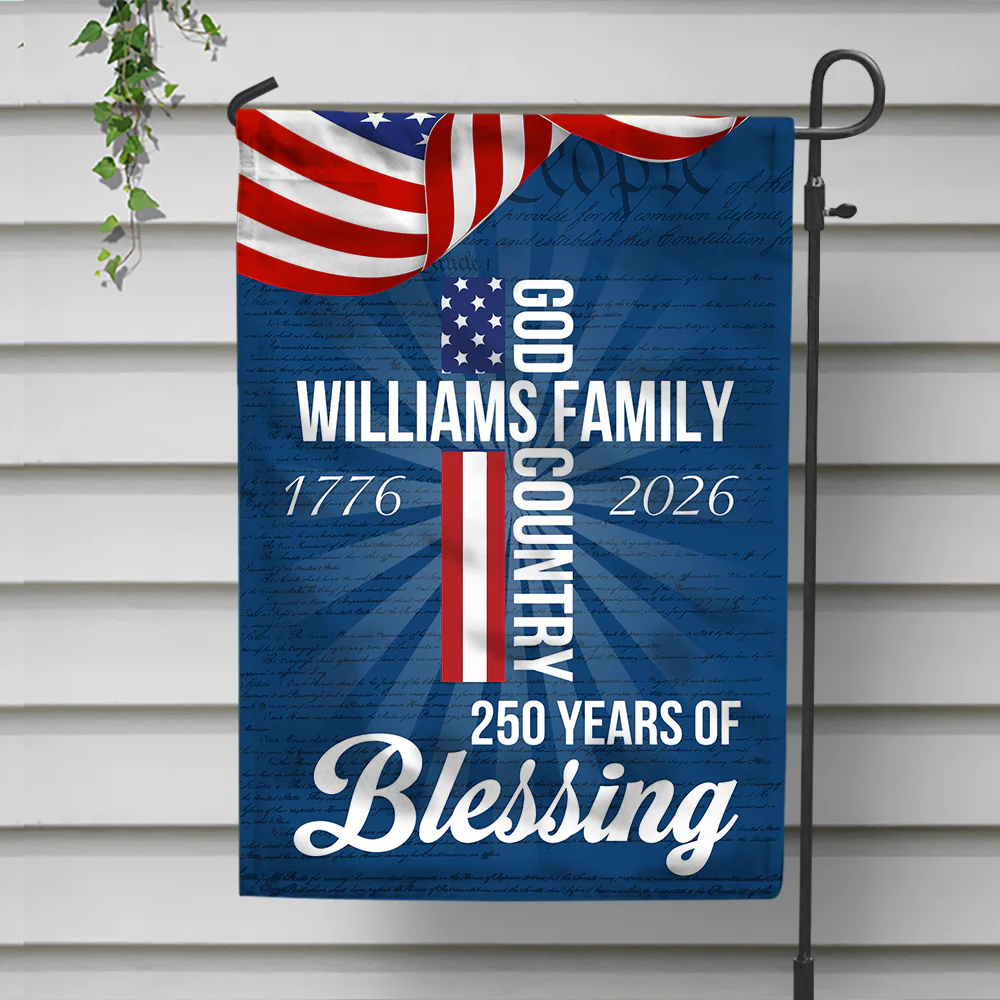 250 Years of Blessing God 1776 2026 - Personalized Flag - Patriotic Gift For Family HN02 - Image 3