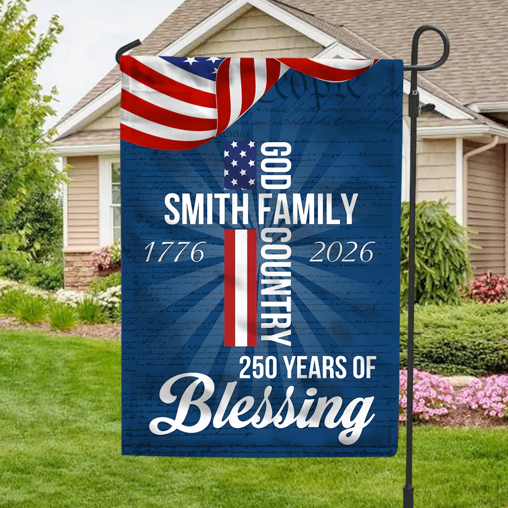 250 Years of Blessing God 1776 2026 - Personalized Flag - Patriotic Gift For Family HN02 - Image 4