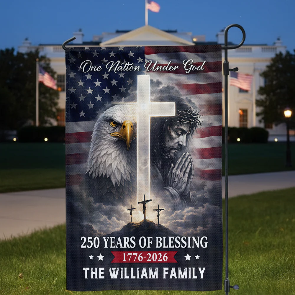 250 Years of Blessing Nation Under God American - Personalized Flag - Patriotic Gift For Family HN02 - Image 3