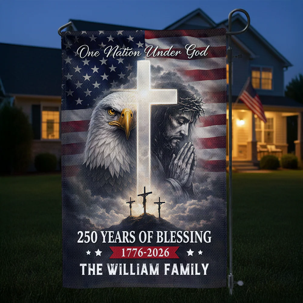250 Years of Blessing Nation Under God American - Personalized Flag - Patriotic Gift For Family HN02 - Image 5