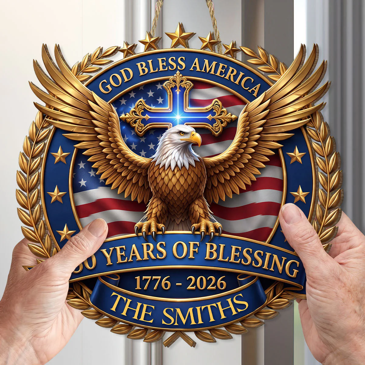 250 Years Of Faith - Personalized Wood Sign - Gift For Patriots - Image 2