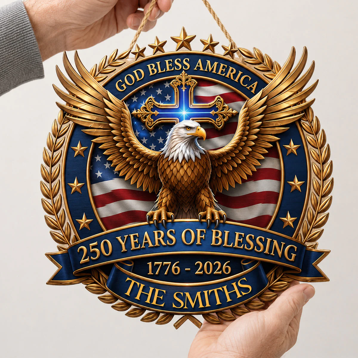 250 Years Of Faith - Personalized Wood Sign - Gift For Patriots - Image 5
