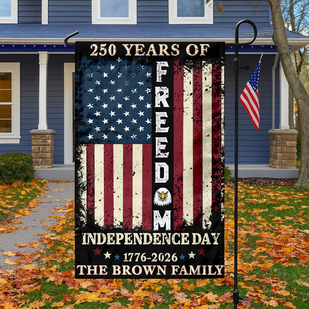 250 Years of Freedom 1776-2026 Independence Day - Personalized Flag - Patriotic Gift For Family HN02 - Image 4