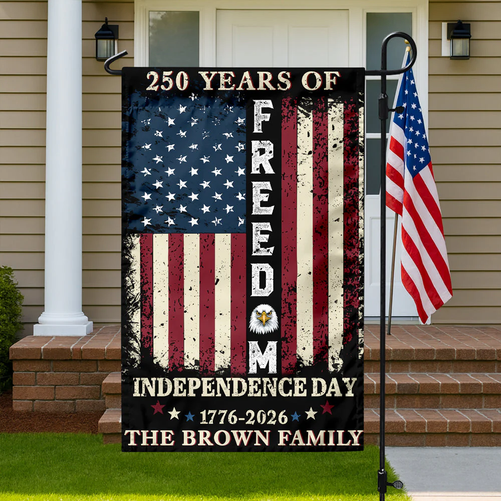 250 Years of Freedom 1776-2026 Independence Day - Personalized Flag - Patriotic Gift For Family HN02 - Image 5