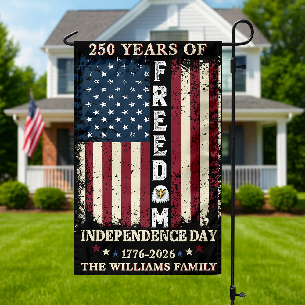 250 Years of Freedom 1776-2026 Independence Day - Personalized Flag - Patriotic Gift For Family HN02 - Image 6