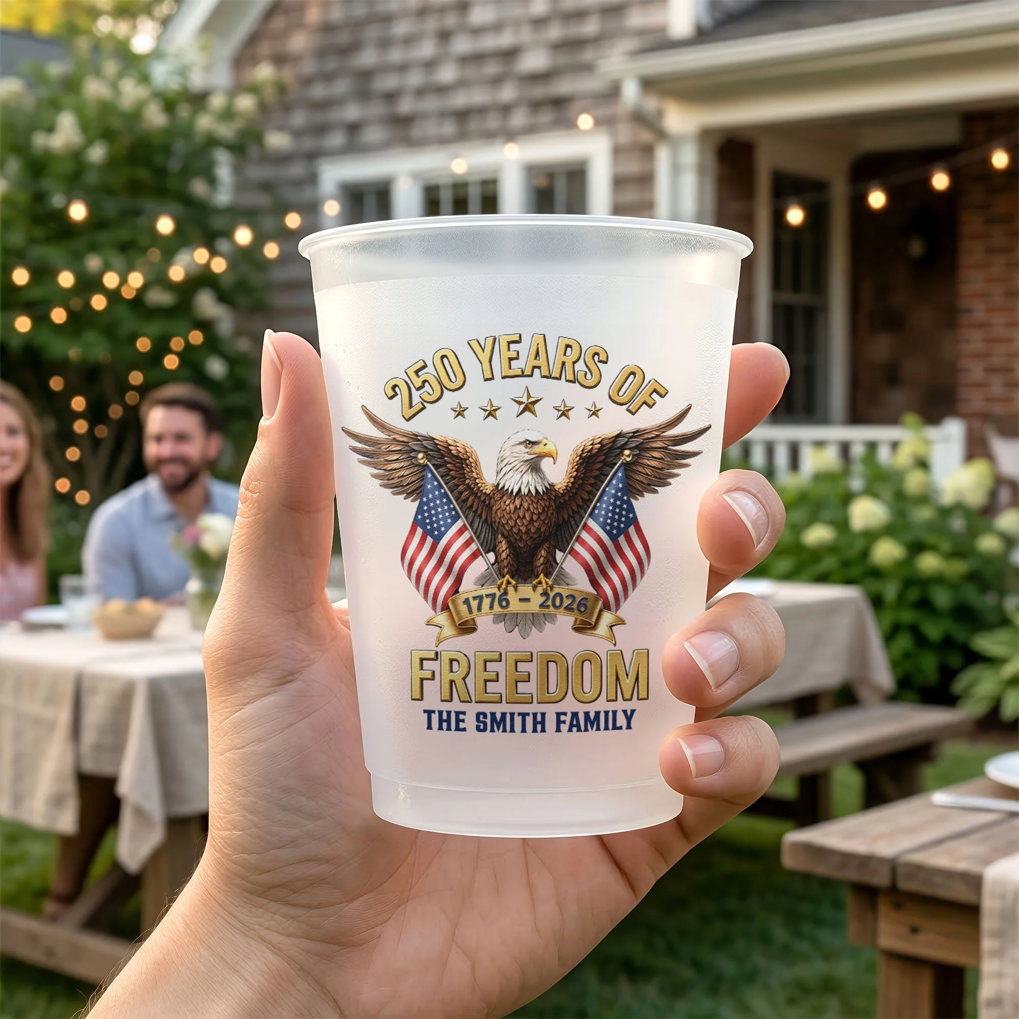 250 Years Of Freedom American Eagle - Personalized Cups - Gifts For Patriotic Family - Image 3